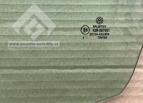 Sklo dveří vlevo vpředu zelené 1J4845201G originál VW Golf IV, Bora