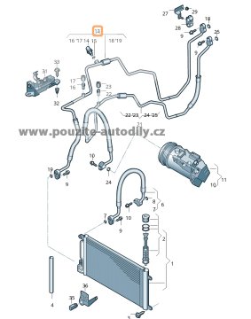 6C0816741M Hadice klimatizace VW Polo 6C, Audi, Škoda, Seat