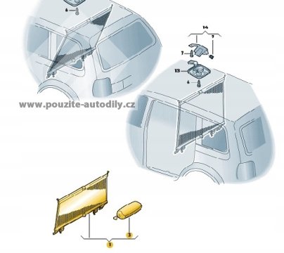 1T0861691A Záchytný systém zavazadlového prostoru - síť, VW Touran 1T, nový